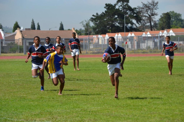 The crowd was treated to rugby action by the participating schools