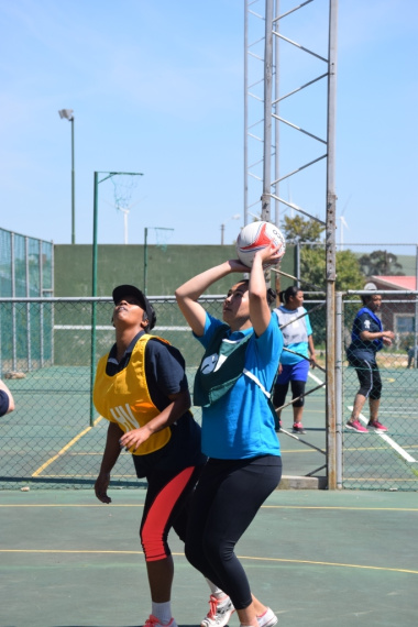 The heat was on at midday at the netball courts in Caledon