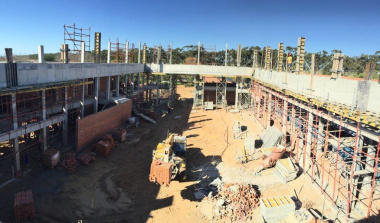 The intermediate and senior phase buildings during construction.