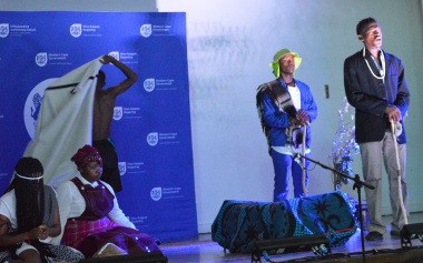 The Kwakhanye Aftercare group perform the play that won them first place at Saturday’s Cape Winelands Drama Festival in Ceres.