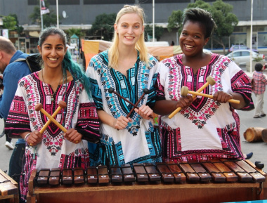 The Marimba band that entertained guests in the Artscape Piazza after the ceremony