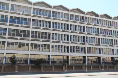The Rex Trueform Factory Complex, now an office park, as seen from the opposite side of Victoria Road in Salt River.