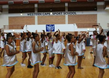 The students during their final rehearsal before the carnival at the Western Cape Sports School