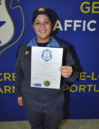 Traffic Officer Lucinda Parks, who also received a study bursary.