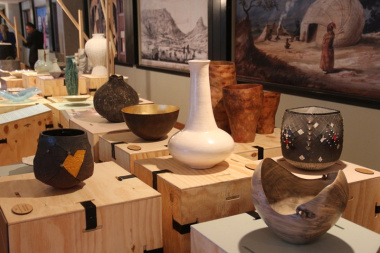 Various design artefacts on display as part of the exhibition