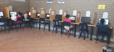 Students using the WCG eCentre computers