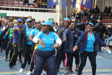 Western Cape Government staff refused to let the wet weather dampen their spirits and were dancing in large groups