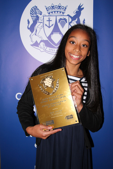 Zoe Julies won the junior sports woman of the year category