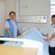 Sr D Matolla, Operationsl Manager of the ward and Sr S W Peterse check onthe first patient