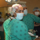 A happy Dr Alana Heynes in theatre at Groote Schuur Hospital.