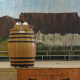 A participant presents her story against the painted backdrop of Table Mountain