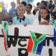 Children came together from all over Cape Town to bid the Paralympic athletes farewell on their journey