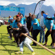 Colleagues cheering for Team Health at tug-of-war