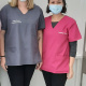 Crystal Johannisen (right) with her fellow OT team member from the Victoria Hospital.