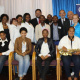 DCAS and UWC representatives with students participating in the Music Development Programme.