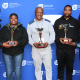 DCAS Deputy Director Philasande Macwili and Rosie Makhumalo, Kgati Western Cape Chairperson with the overall regional winners of the games