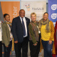 DCAS Head of Department Guy Redman (centre-right) and Minister Anroux Marais (centre-left) at the launch with Chief Director Carol van Wyk (second-left), Director Jane Moleleki (left) and staff from the Language unit.