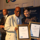 Director Thabo Tutu with Ilse Hayes, the winner in the category Sportswoman with a Disability
