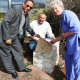 Dr Ivan Meyer Jim Julyan (Pinnacle Point Estate) and Alderwoman Marie Ferreira (Executive Mayor of Mossel Bay) at the unveiling of the plaque. Photo: Nickey Le Roux (Mossel Bay Advertiser)