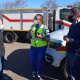 Minister Maynier oversees municipality disinfecting a taxi rank in Grabouw