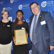 Ms Gooch and Minister Grant with Khanya Mazolwana - BSc Eng (civil engineering) student at Stellenbosch University.