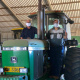 Ivan Cloete and Minister Meyer on tractor