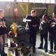 Kyle Duminy, Minister Grant, Duhayne Sacco and Justin Jansen at the Belville Mechanical Workshop.