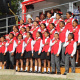 Learners from De Heide Primary perform the national anthem at the Glaskasteel Sports Complex in Bredasdorp