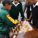 Learners from Groenheuwel and Dal Josaphat Primary Schools enjoying the chess tables at the library.