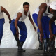 Learners from Villiersdorp High School performing a traditional gumboot dance.