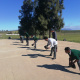 Learners learn the basics of softball at the Olympic Values roadshow in Saron