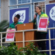 The Western Cape Minister of Health, Dr Nomafrench Mbombo, with Dr Beth Engelbrecht, Head of Health, at the launch of Operation Khuseleka, a staff safety initiative.