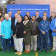 Minister Anroux Marais and stakeholders from the Overstrand Municipality, Hermanus High School, Overberg Sport Council and the WP Hockey Federation under the new floodlights at the synthetic pitch