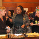 Minister Anroux Marais and Marlene le Roux, CEO of Artscape testing some Angolian food
