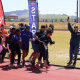 Minister Anroux Marais kicks off the fun walk at the Better Together Games