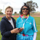 Minister Anroux Marais with Sonja Brown, 2.5km fun walk female winner at Cape Winelands BTG