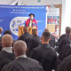 Minister Ivan Meyer addressing graduands