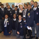 Minister Anroux Marais and DCAS HOD Walters with Grade 12 learners from the Simon's Town High School at the launch of the SS Mendi exhibtion