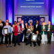 Minister Anroux Marais and HOD Brent Walters with some of the evenings' winners