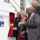 Minister Anroux Marais unveils the Provincial Heritage Site plaque while Drs Malan and Dlamuka, Cllr Diamond, Mr Mavumengwana and Acting DCAS HOD, Dr Bouah look on