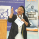 Minister Mbombo addressing the audience.