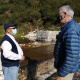 Minister Meyer and Hans King with the meul Weir in the background