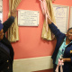 Minister Nomafrench unveils the plaque with Cllr Meisie Makuwa.