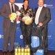 Minister Theuns Botha and the Executive Mayor of George Charles Stander hand over equipment to Valerie Goliath of Central Karoo Netball