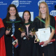 Deputy Director-General Darryl Jacobs; Head of Department, Dr Mogale Sebopetsa; Dux students Andrea Caetano, Miché Maree and Anja Kotze, with Western Cape Minister of Agriculture, Dr Ivan Meyer.