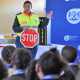 Provincial Traffic Officer Glenda Booysen gives learners important road safety tips.