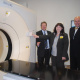 Minister Theuns Botha, Karen Wiehahn (Chief Radiograpgher) and Prof. Branislav Jeremic (Head of the Radiation Oncology) inspecting the new Big Bore CT Scanner.