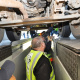 Traffic Officers conduct undercarriage inspections.