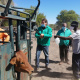 Veterinary Technician Anton Barnard with Minister Ivan Meyer and smallholder farmer David Mgqwanti