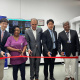 Ribbon cutting ceremony of the new CBCT at the Tygerberg Oral Health Centre / UWC School of Dentistry: Vatech UK Rep Eric Chang, Prof. Nomafrench Mbombo, Prof. Tyrone Pretorius, UWC Vice Chancellor and Rector Franc Chang, UWC Dean Prof. Veerasamy Yengopal